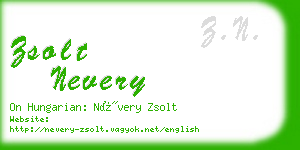 zsolt nevery business card